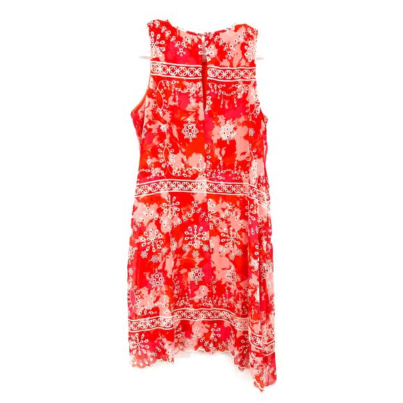 Calvin Klein Size 12 Sleeveless Sundress Floral Asymmetrical Hem Keyhole Back - Picture 2 of 3